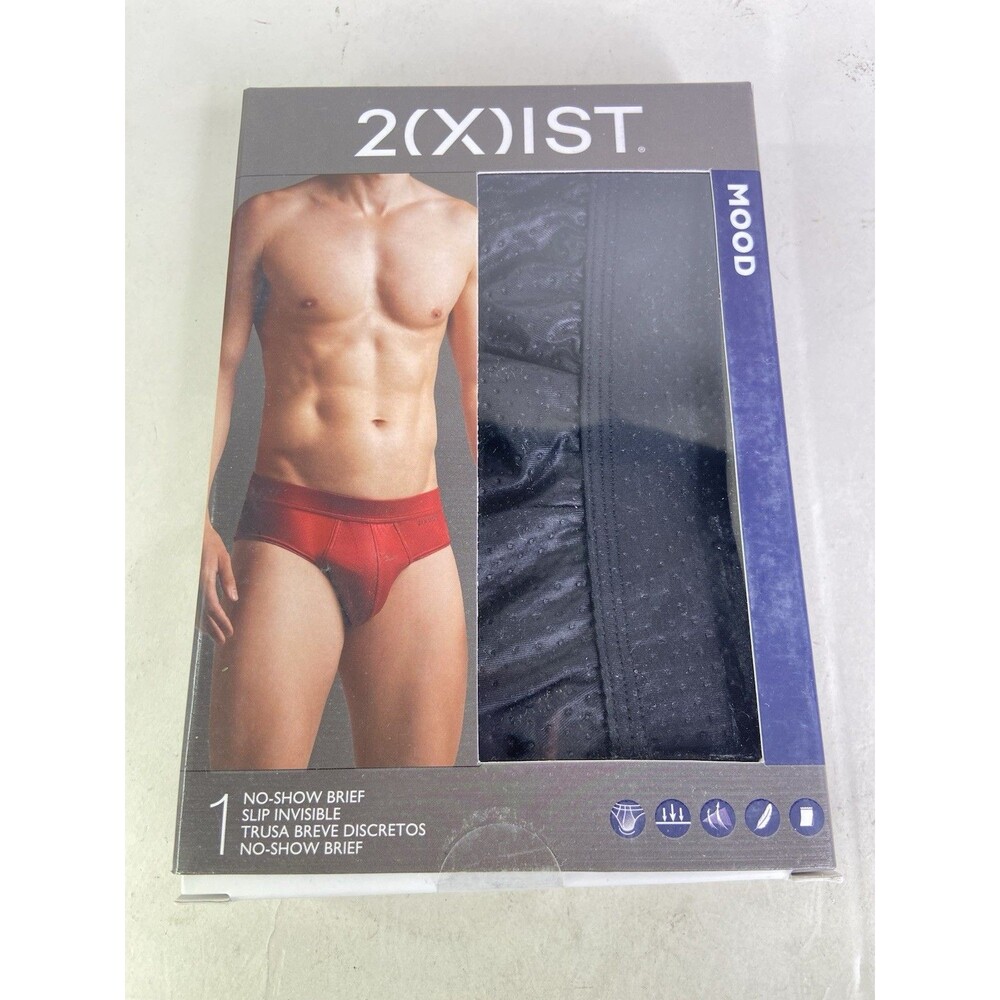 2xist Mood No Show Brief Underwear Black Beauty Mens Size S